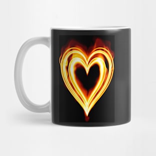 Flaming heart on Fire Mug